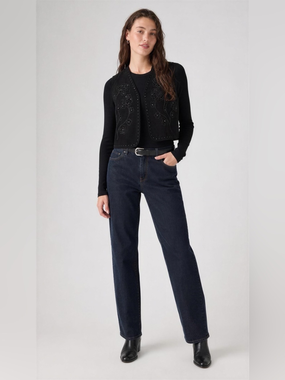 Zara Stud-Embellished Black Women's‎ Jacket - M - Picture 2 of 8